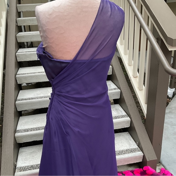 Jordon amethyst purple one shoulder maxi prom pageant gown NWT size 10 - Picture 7 of 14